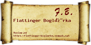 Flattinger Boglárka névjegykártya